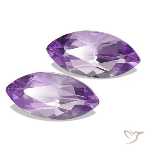 Gemme di Ametista Viola chiaro-medio naturale da 2.20 ct, Taglio marquise, VVS-VS