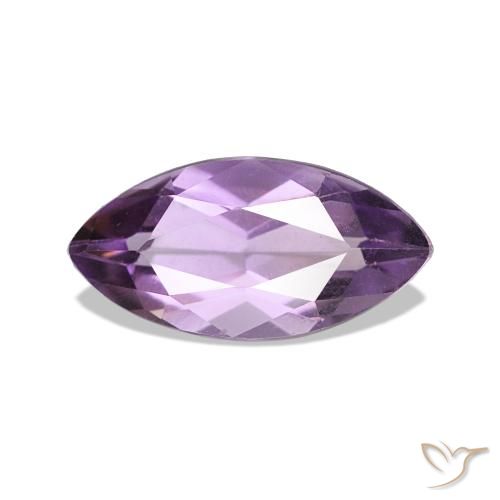 Ametista Viola chiaro-medio naturale da 1.02 ct, Taglio marquise, VVS