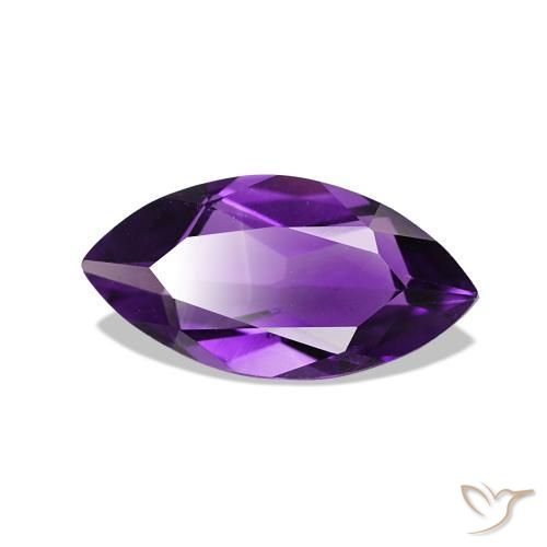 Ametista Viola medio naturale da 0.86 ct, Taglio marquise, VVS