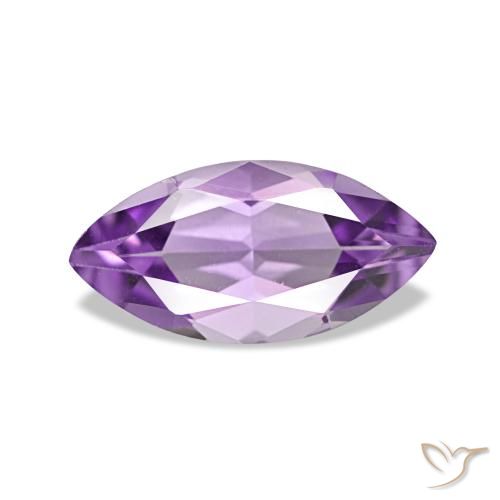 Ametista Viola chiaro-medio naturale da 0.96 ct, Taglio marquise, VVS