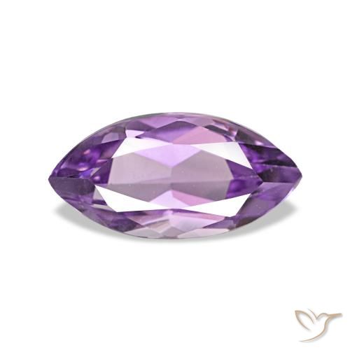 Ametista Viola chiaro-medio naturale da 1.08 ct, Taglio marquise, VVS