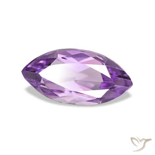 Ametista Viola chiaro-medio naturale da 1.08 ct, Taglio marquise, VVS