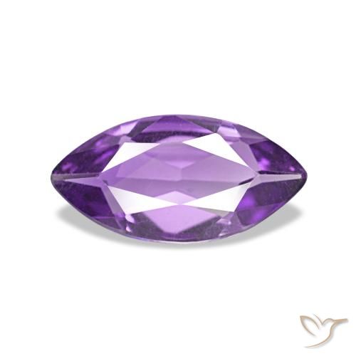 Ametista Viola medio naturale da 0.68 ct, Taglio marquise, VVS