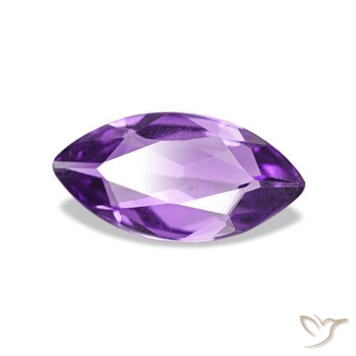 Ametista Viola medio naturale da 0.68 ct, Taglio marquise, VVS