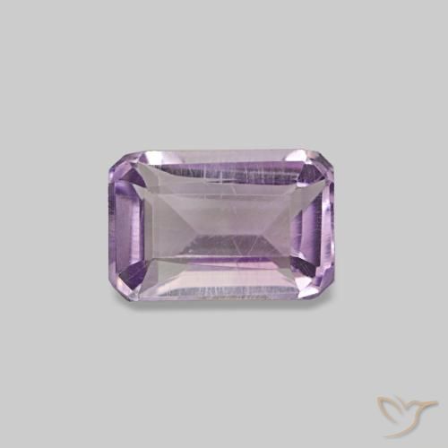 Ametista Viola chiaro-medio naturale da 0.58 ct, Taglio smeraldo, VS