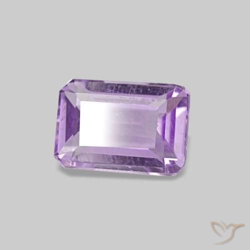 Ametista naturale viola medio da 0,55 ct, taglio smeraldo, VS
