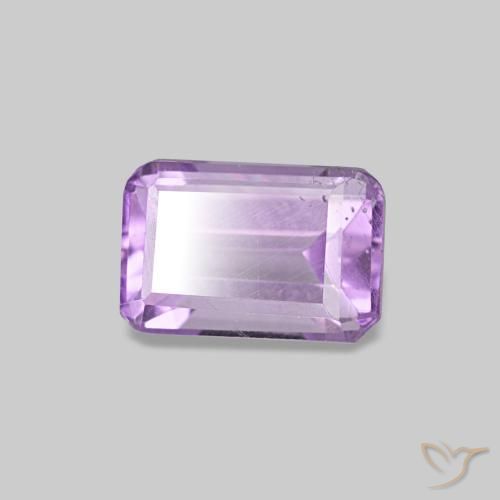 Ametista Viola rosa medio naturale da 0.51 ct, Taglio smeraldo, VS