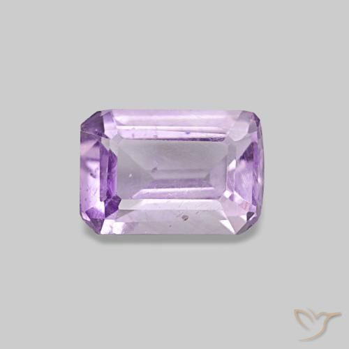 Ametista Viola rosato chiaro naturale da 0.49 ct, Taglio smeraldo, VS