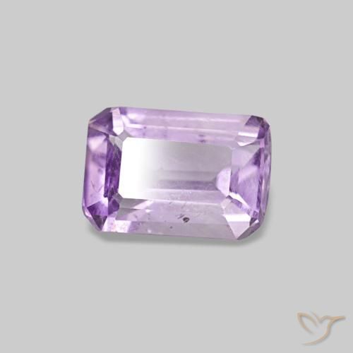 Ametista Viola rosato chiaro naturale da 0.49 ct, Taglio smeraldo, VS