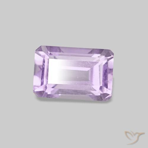 Ametista Viola chiaro naturale da 0.55 ct, Taglio smeraldo, VS