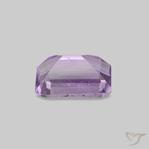 Ametista Viola chiaro naturale da 0.55 ct, Taglio smeraldo, VS