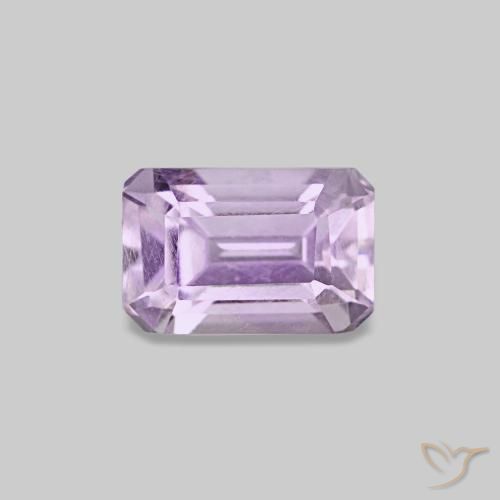 Ametista Viola rosato chiaro naturale da 0.60 ct, Taglio smeraldo, VS
