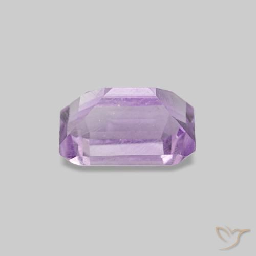 Ametista Viola rosato chiaro naturale da 0.60 ct, Taglio smeraldo, VS