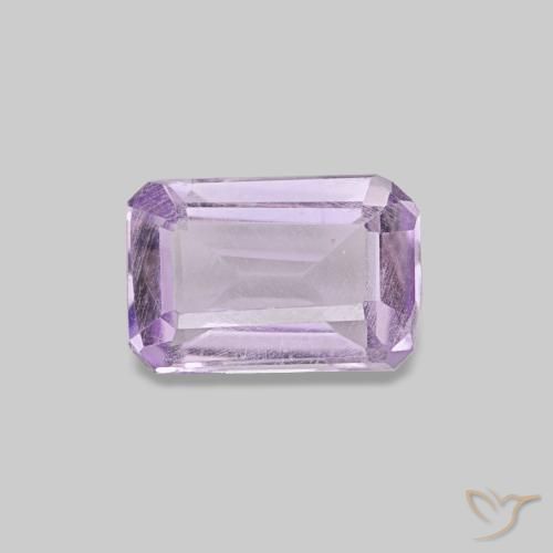 Ametista Viola rosato chiaro naturale da 0.40 ct, Taglio smeraldo, VS