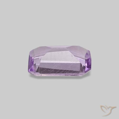 Ametista Viola rosato chiaro naturale da 0.40 ct, Taglio smeraldo, VS