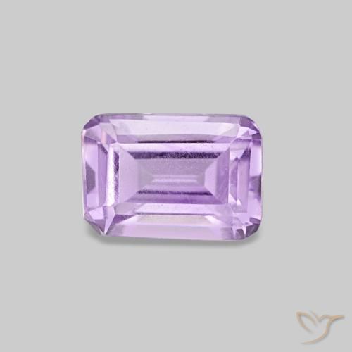 Ametista Viola rosato chiaro naturale da 0.52 ct, Taglio smeraldo, VS