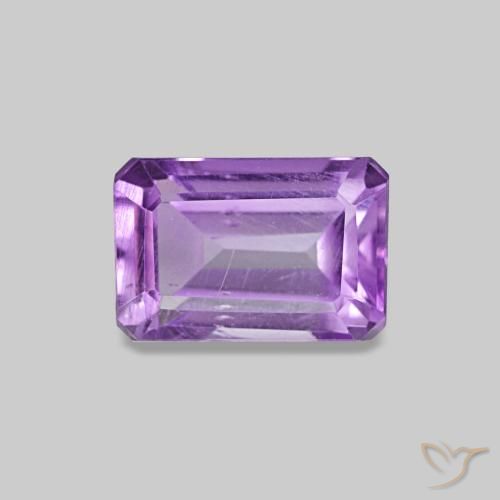 Ametista Viola medio naturale da 0.64 ct, Taglio smeraldo, VS
