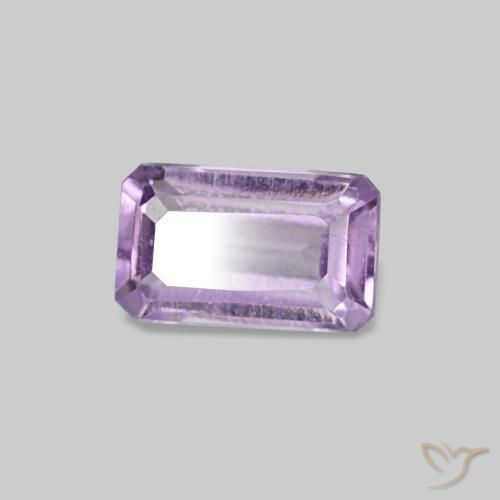 Ametista Viola rosato chiaro naturale da 0.28 ct, Taglio smeraldo, VS