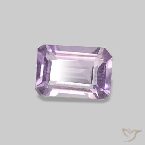 Ametista Viola rosato chiaro naturale da 0.50 ct, Taglio smeraldo, VS