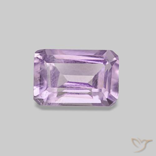 Ametista Viola rosato chiaro naturale da 0.62 ct, Taglio smeraldo, VS