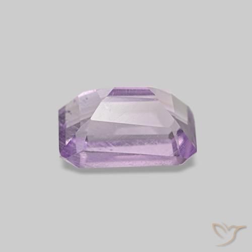 Ametista Viola rosato chiaro naturale da 0.62 ct, Taglio smeraldo, VS