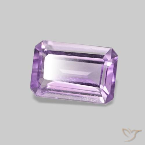 Ametista Viola medio naturale da 0.52 ct, Taglio smeraldo, VS