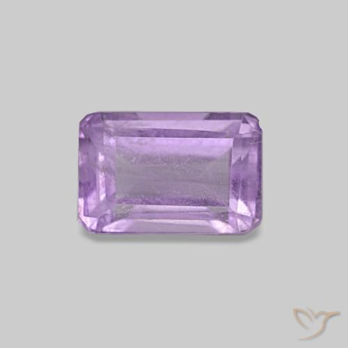 Ametista Viola tendente al rosa naturale da 0.62 ct, Taglio smeraldo, VS