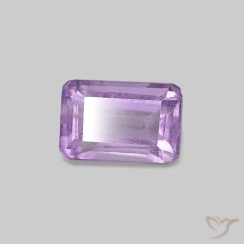 Ametista Viola tendente al rosa naturale da 0.62 ct, Taglio smeraldo, VS