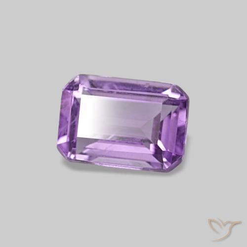 Ametista Viola tendente al rosa naturale da 0.52 ct, Taglio smeraldo, VS