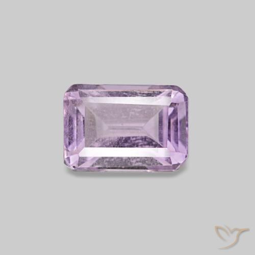 Ametista naturale viola da 0,57 ct, taglio smeraldo, VS