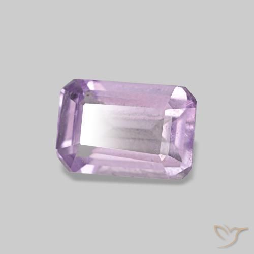 Ametista naturale viola da 0,52 ct, taglio smeraldo, VS