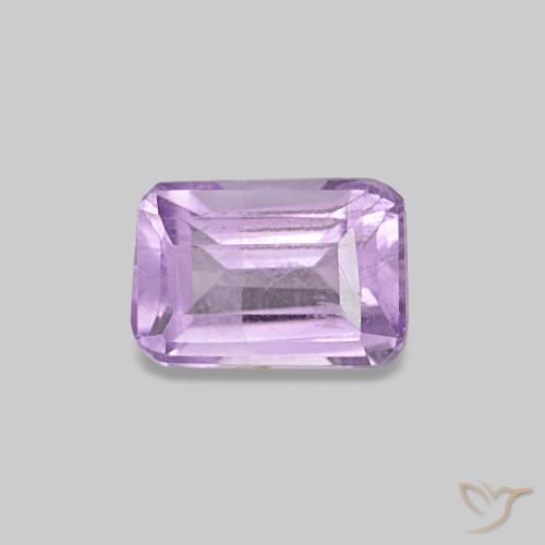 Ametista naturale viola da 0,50 ct, taglio smeraldo, VS
