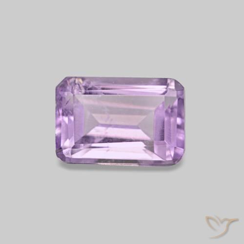 Ametista naturale viola da 0,58 ct, taglio smeraldo, VS