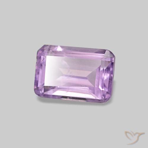 Ametista naturale viola da 0,58 ct, taglio smeraldo, VS