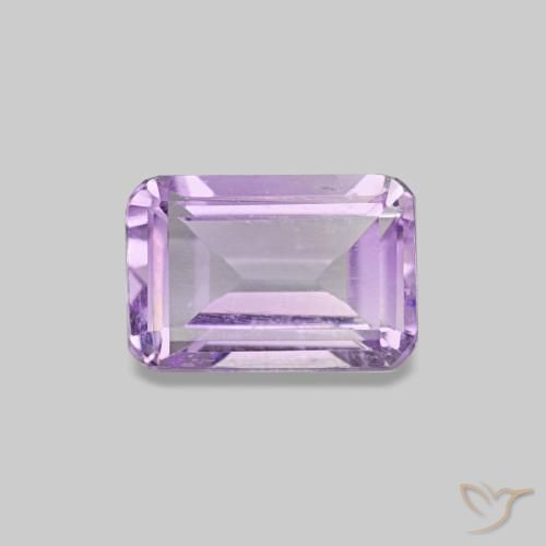 Ametista viola medio naturale da 0,54 ct, taglio smeraldo, VS