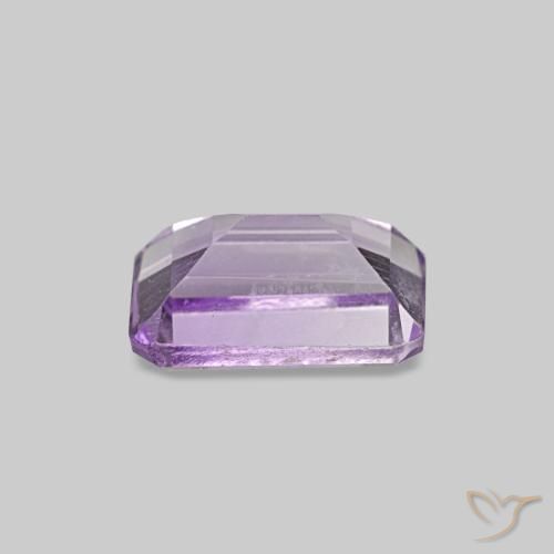 Ametista viola medio naturale da 0,54 ct, taglio smeraldo, VS