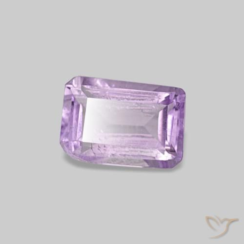 Ametista naturale viola da 0,49 ct, taglio smeraldo, VS-SI