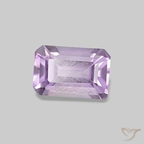 Ametista Viola chiaro naturale da 0.57 ct, Taglio smeraldo, VS