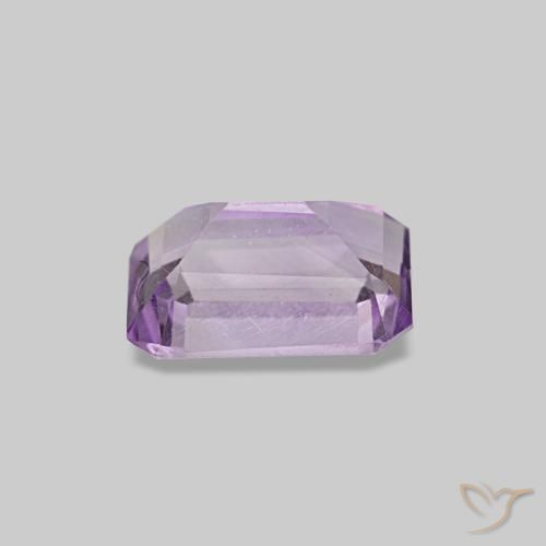 Ametista Viola chiaro naturale da 0.57 ct, Taglio smeraldo, VS
