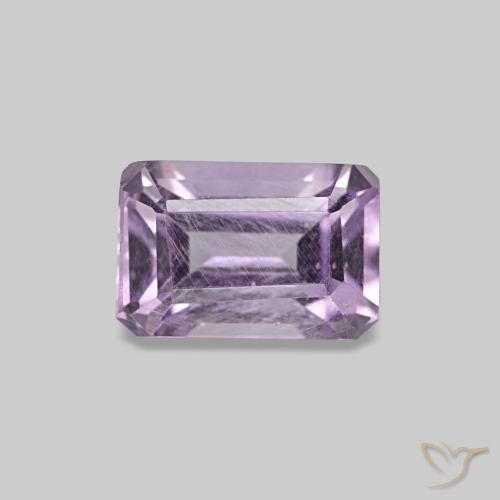 Ametista naturale viola da 0,60 ct, taglio smeraldo, VS