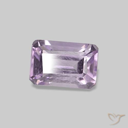 Ametista naturale viola da 0,60 ct, taglio smeraldo, VS