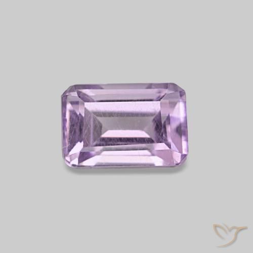 Ametista naturale viola da 0,62 ct, taglio smeraldo, VS
