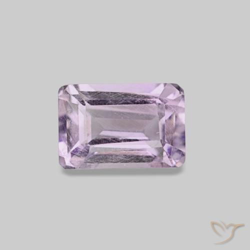 Ametista naturale viola da 0,66 ct, taglio smeraldo, VS-SI