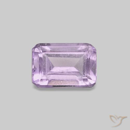 Ametista viola medio naturale da 0,50 ct, taglio smeraldo, VS-SI