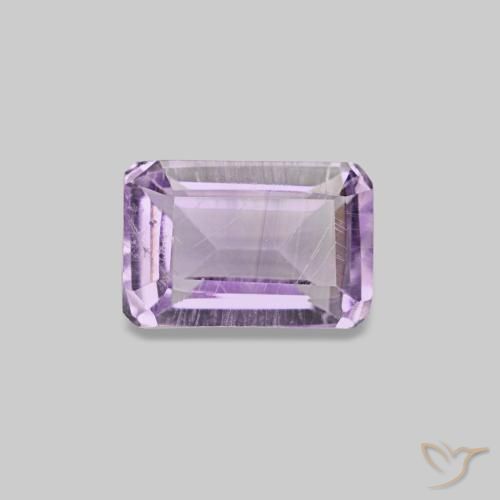 Ametista naturale viola da 0,63 ct, taglio smeraldo, VS-SI