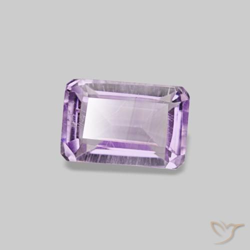 Ametista naturale viola da 0,63 ct, taglio smeraldo, VS-SI