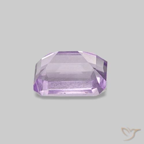 Ametista naturale viola rosato chiaro da 0,67 ct, taglio smeraldo, VS