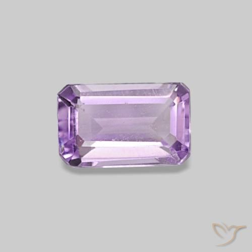 Ametista naturale viola rosato chiaro da 0,32 ct, taglio smeraldo, VS
