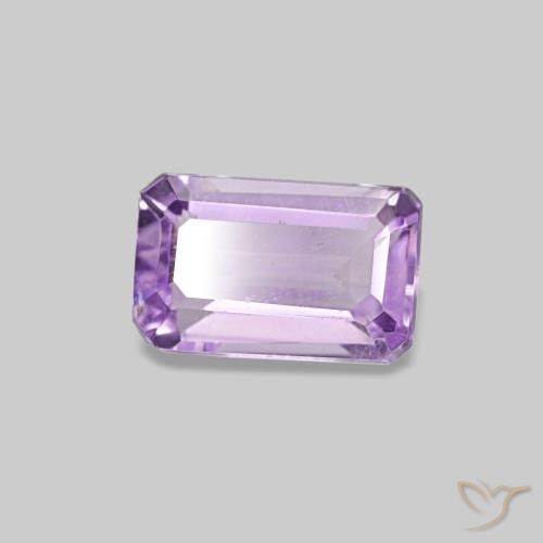 Ametista naturale viola rosato chiaro da 0,32 ct, taglio smeraldo, VS