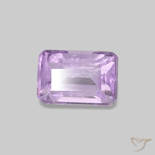 Ametista naturale viola chiaro da 0,62 ct, taglio smeraldo, VS-SI